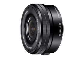 Sony SELP1650 powered zoom for smooth video control and silent operation.