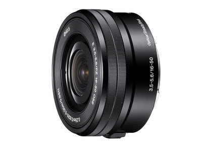 Sony SELP1650 powered zoom for smooth video control and silent operation.