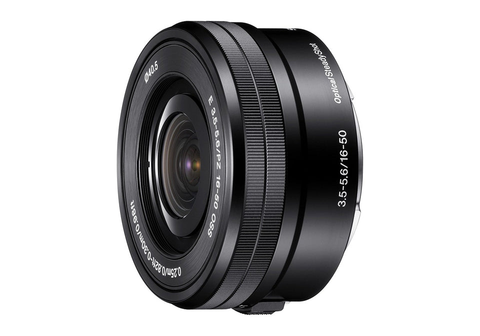 Sony SELP1650 powered zoom for smooth video control and silent operation.