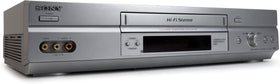 Sony SLV-N750 rear ports with AV inputs for simple device connections.