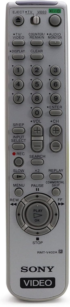 Sony SLV-N750 remote control enables convenient playback navigation.