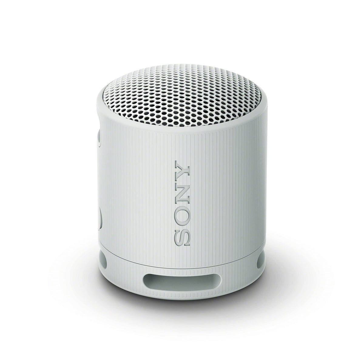 Sony SRS-XB100 front view showing compact form and speaker grille benefit portability
