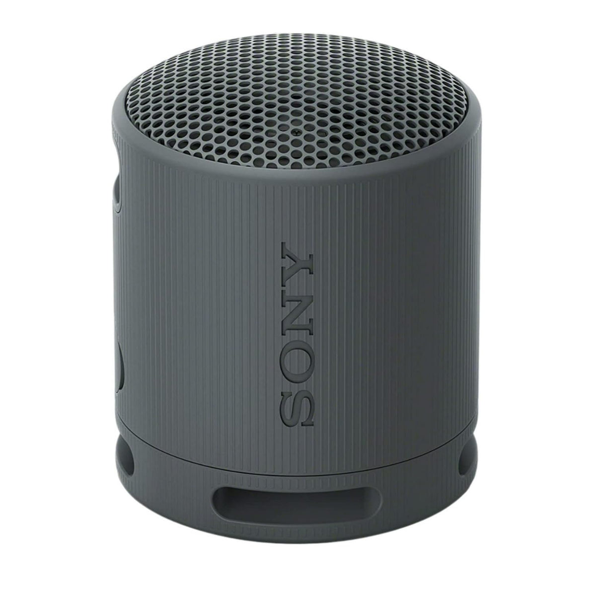Sony SRS-XB100 side with strap highlighting portability and clip