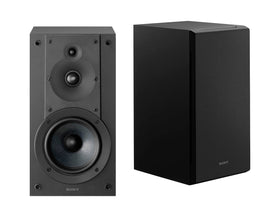 Sony SS-CS5M2 pair front view demonstrates compact bookshelf speakers suited for small spaces.