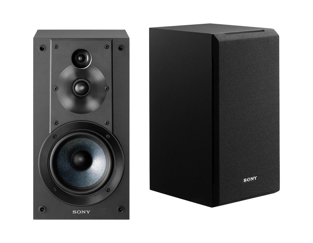 Sony SSCS5 back-panel ports illustrate straightforward setup and compatibility.