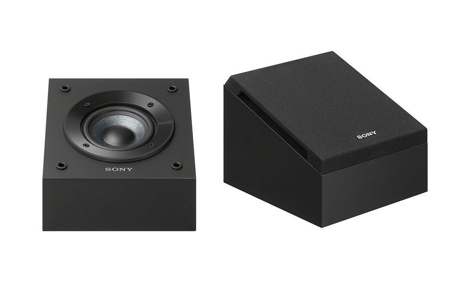 Sony SSCSE Dolby Atmos speaker on a shelf for immersive home cinema