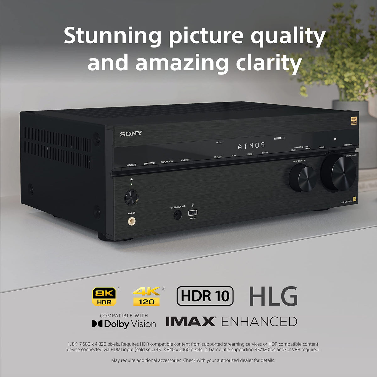 Sony STR-AN1000 back panel ports enable HDMI 2.1 connections.