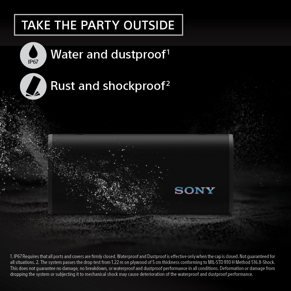 Sony ULT FIELD 3 IP67 rugged design resists water and dust