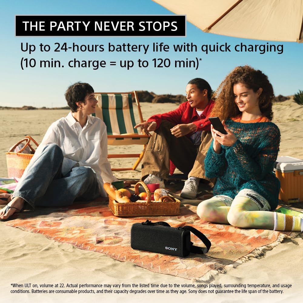 Sony ULT Field 3 with shoulder strap for easy hands-free transport
