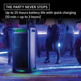 Sony ULT Tower 9 360-degree sound for even room-filling audio and immersive karaoke sessions.