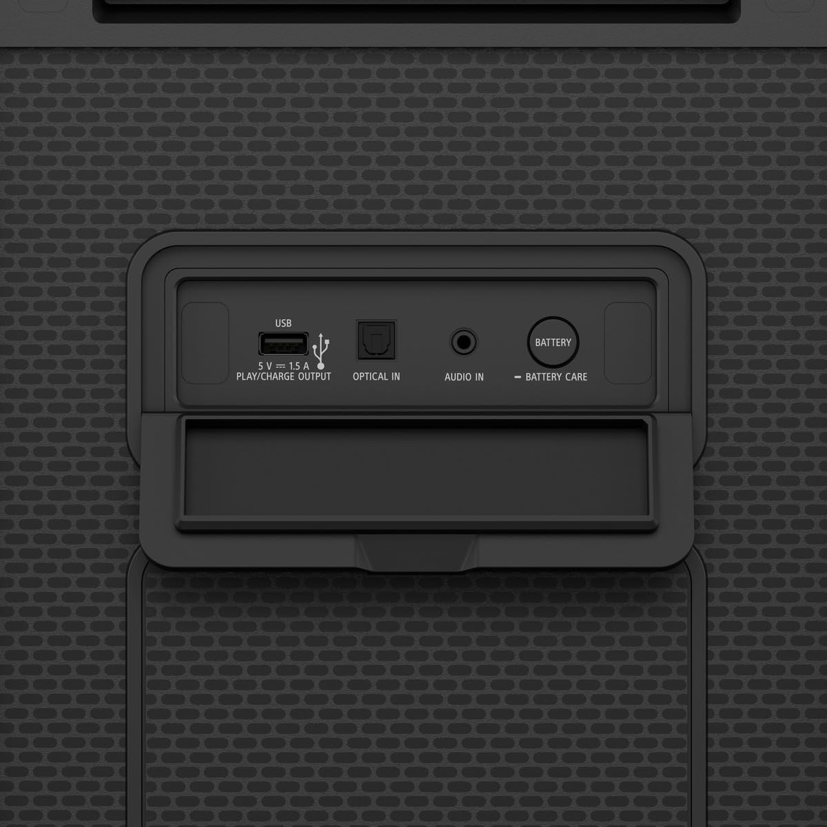 Sony ULT Tower 9 quick-charge option provides hours of playtime from brief top-ups.