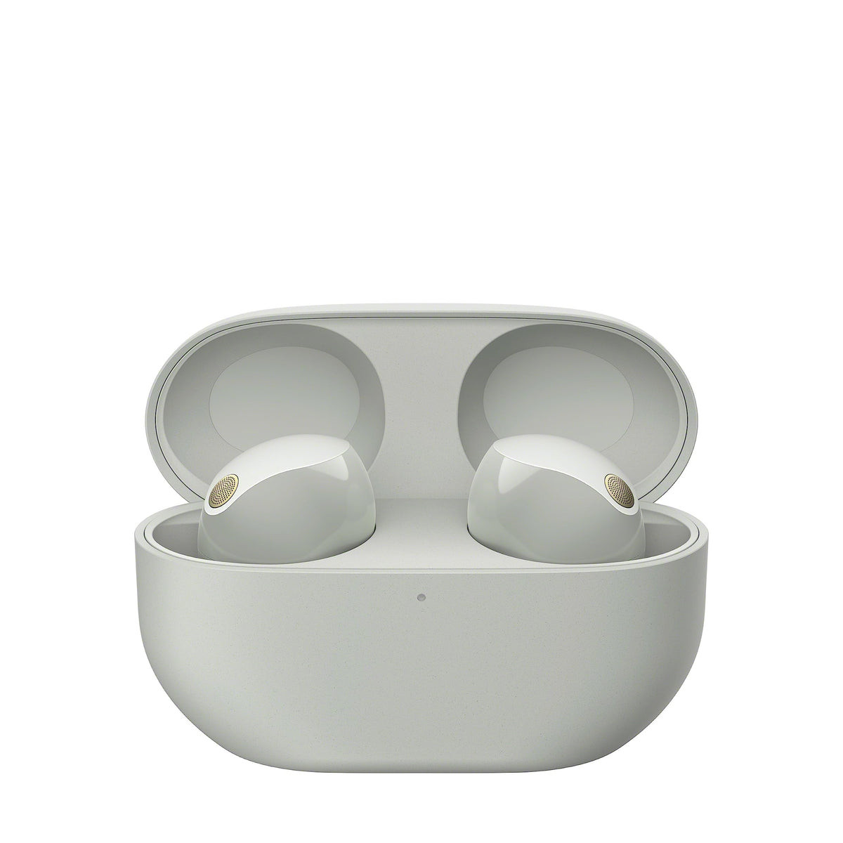 Sony WF-1000XM5 with Alexa Built-in in silver for hands-free control while listening.