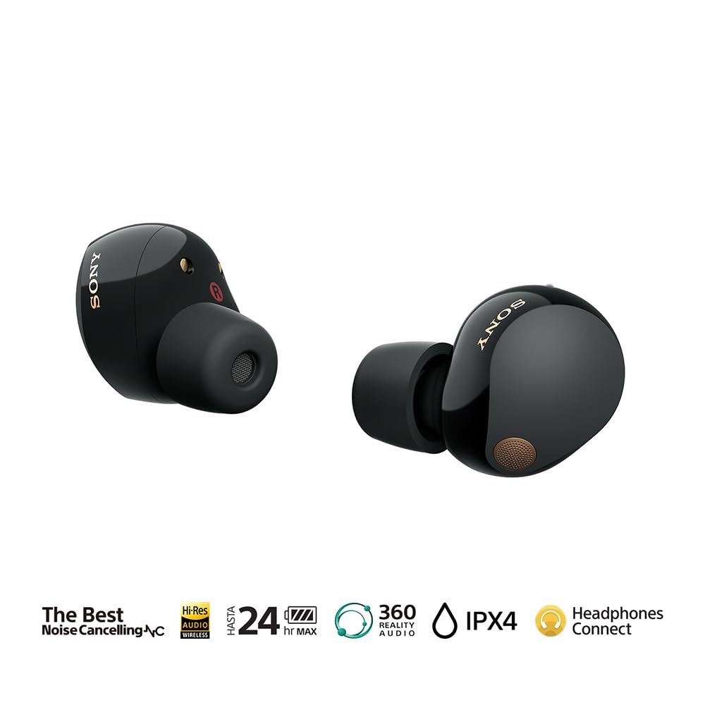 Sony WF-1000XM5 earbuds pair with comfortable fit and premium sound.
