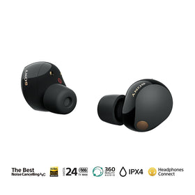 Sony WF-1000XM5 earbuds pair with comfortable fit and premium sound.