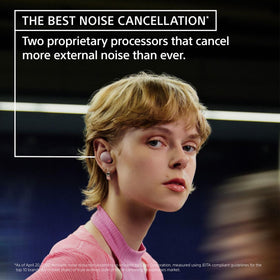 Sony WF-1000XM5 noise cancelling in action for focused listening.