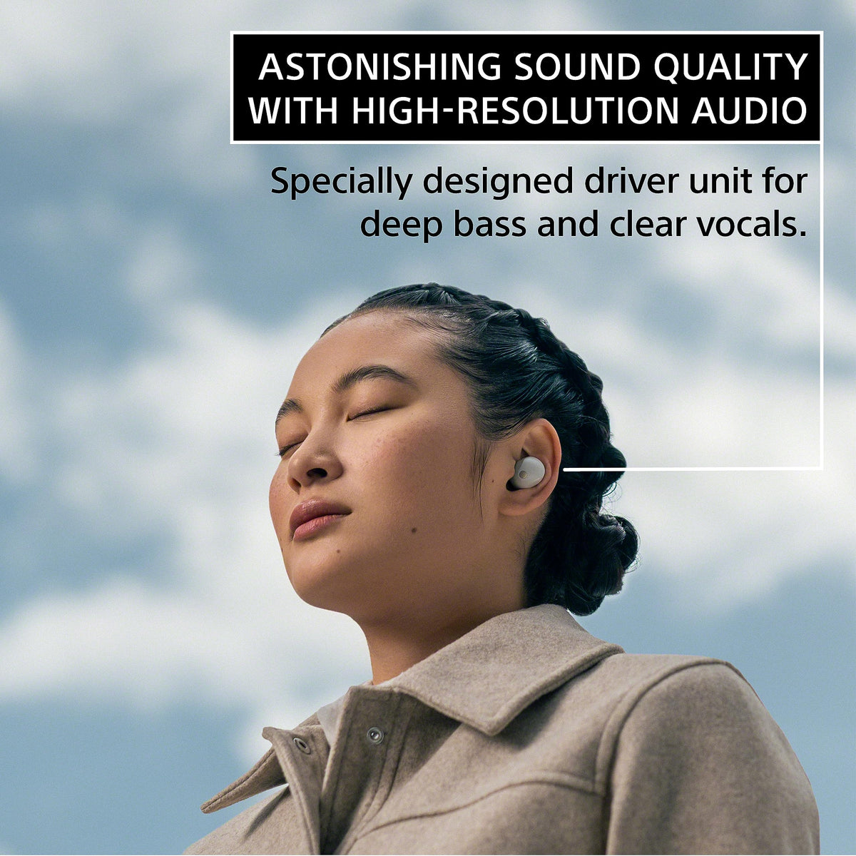 Sony WF-1000XM5 voice-call emphasizes clear calls with AI noise reduction.