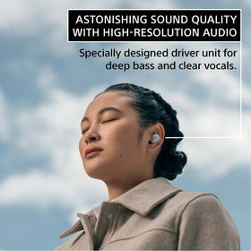 Sony WF-1000XM5 voice-call emphasizes clear calls with AI noise reduction.