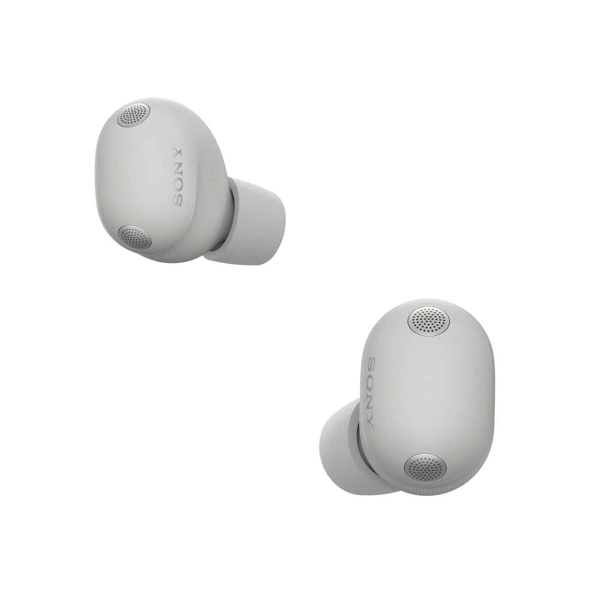 Sony WF-1000XM6 earbuds front view with immersive sound and adaptive noise cancellation.