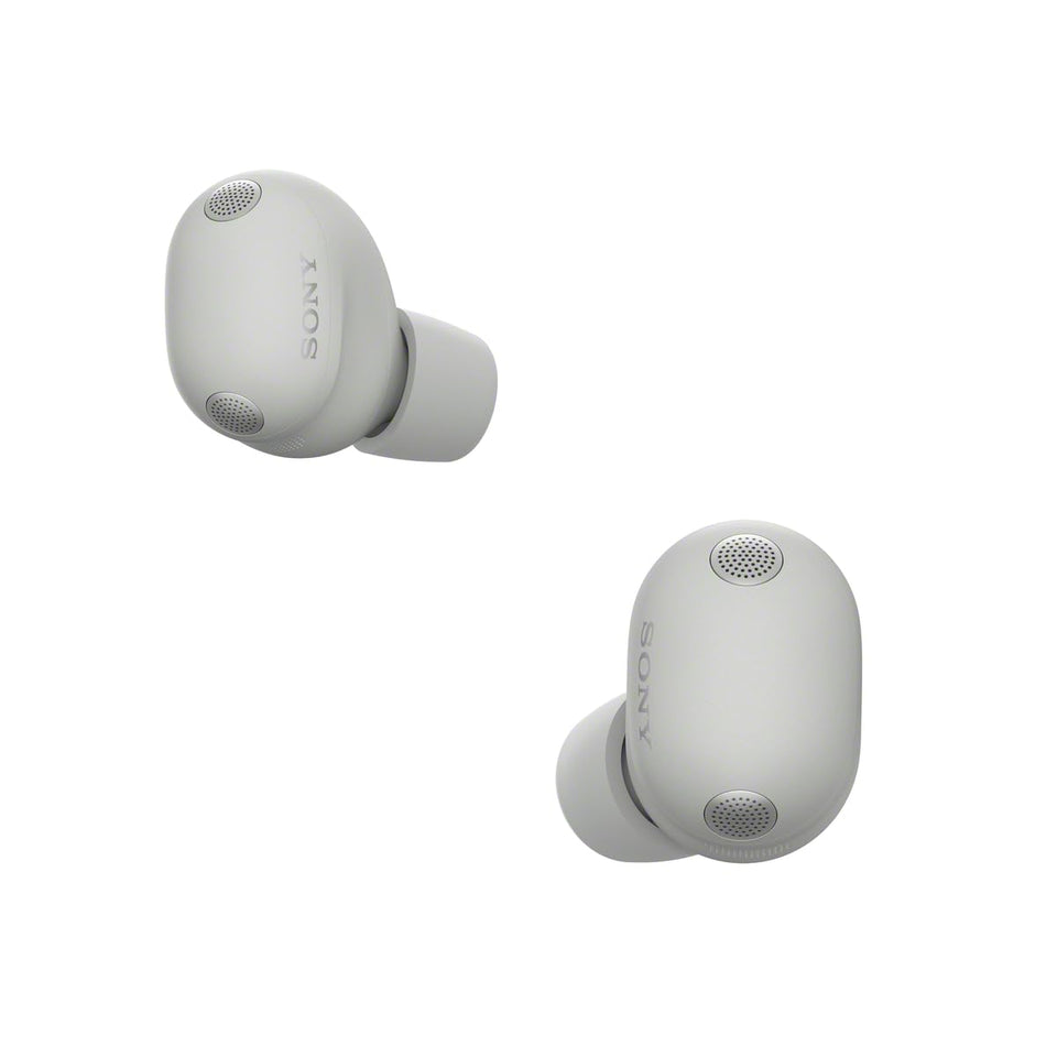 Sony WF-1000XM6 earbuds front view with immersive sound and adaptive noise cancellation.