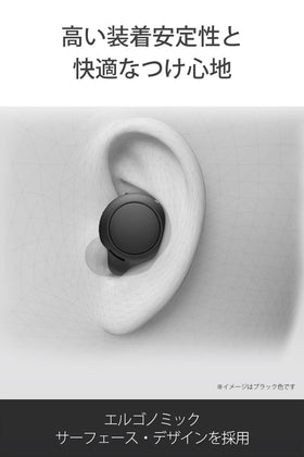 Sony WF-C500 button controls close-up showing tactile control for calls and music benefit