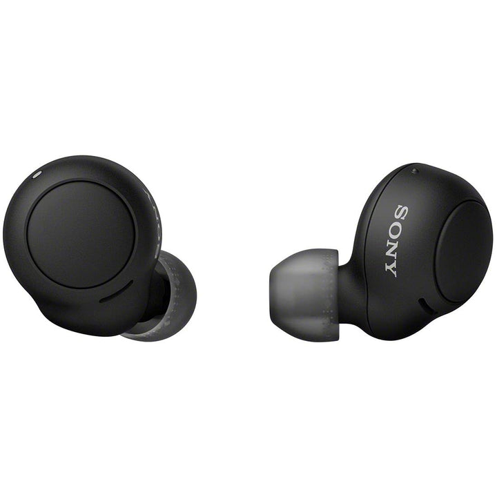 Sony WF-C500 front view showing compact earbuds and clean design benefit portability