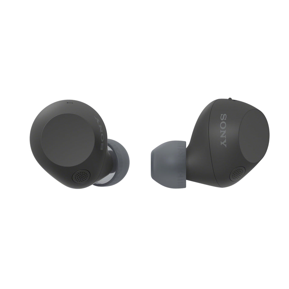 Sony WF-C710N earbuds in charging case ready for travel and all-day listening.