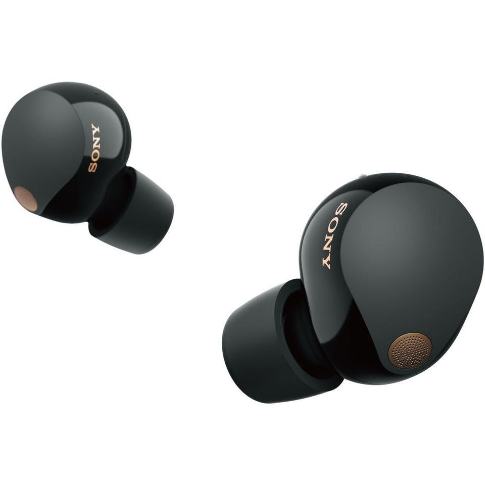 Sony WF-1000XM5 earbuds close-up, sleek design for immersive listening and all-day comfort