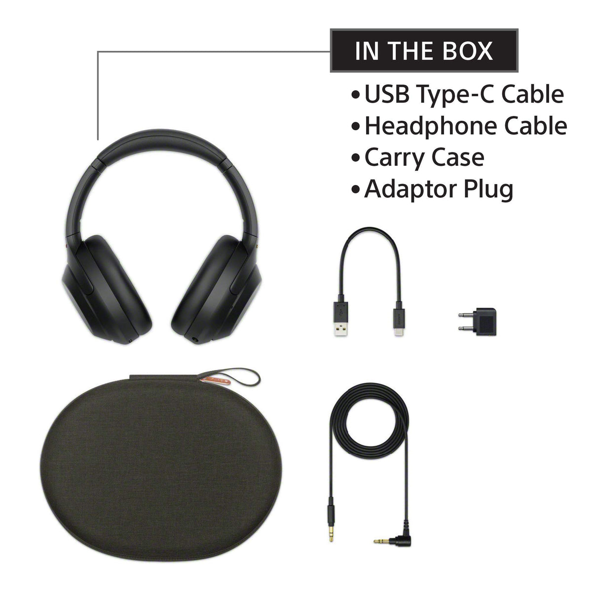 Sony WH-1000XM4 3.5 mm jack and wired listening option for flexibility.