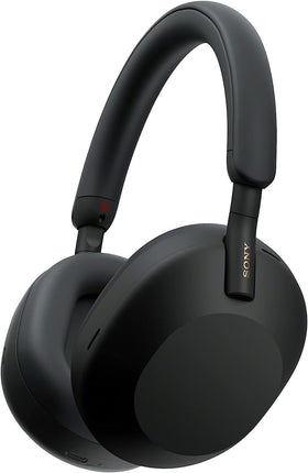 Sony WH-1000XM5 headphones folded in a compact case for travel