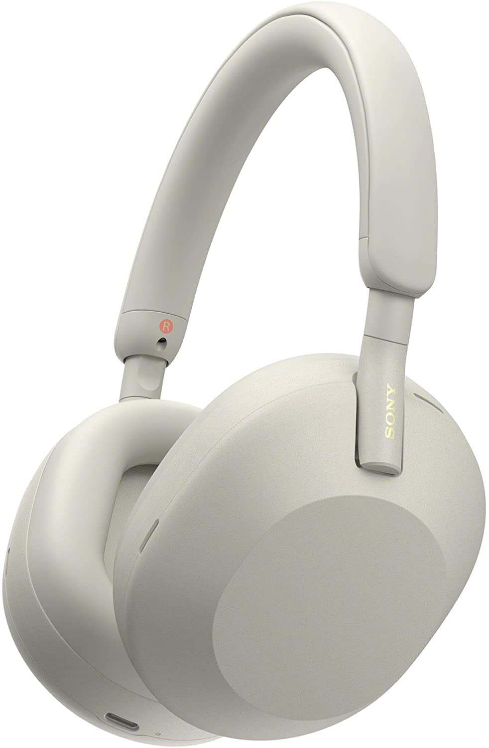 Sony WH-1000XM5-S front view, immersive noise cancellation for listening