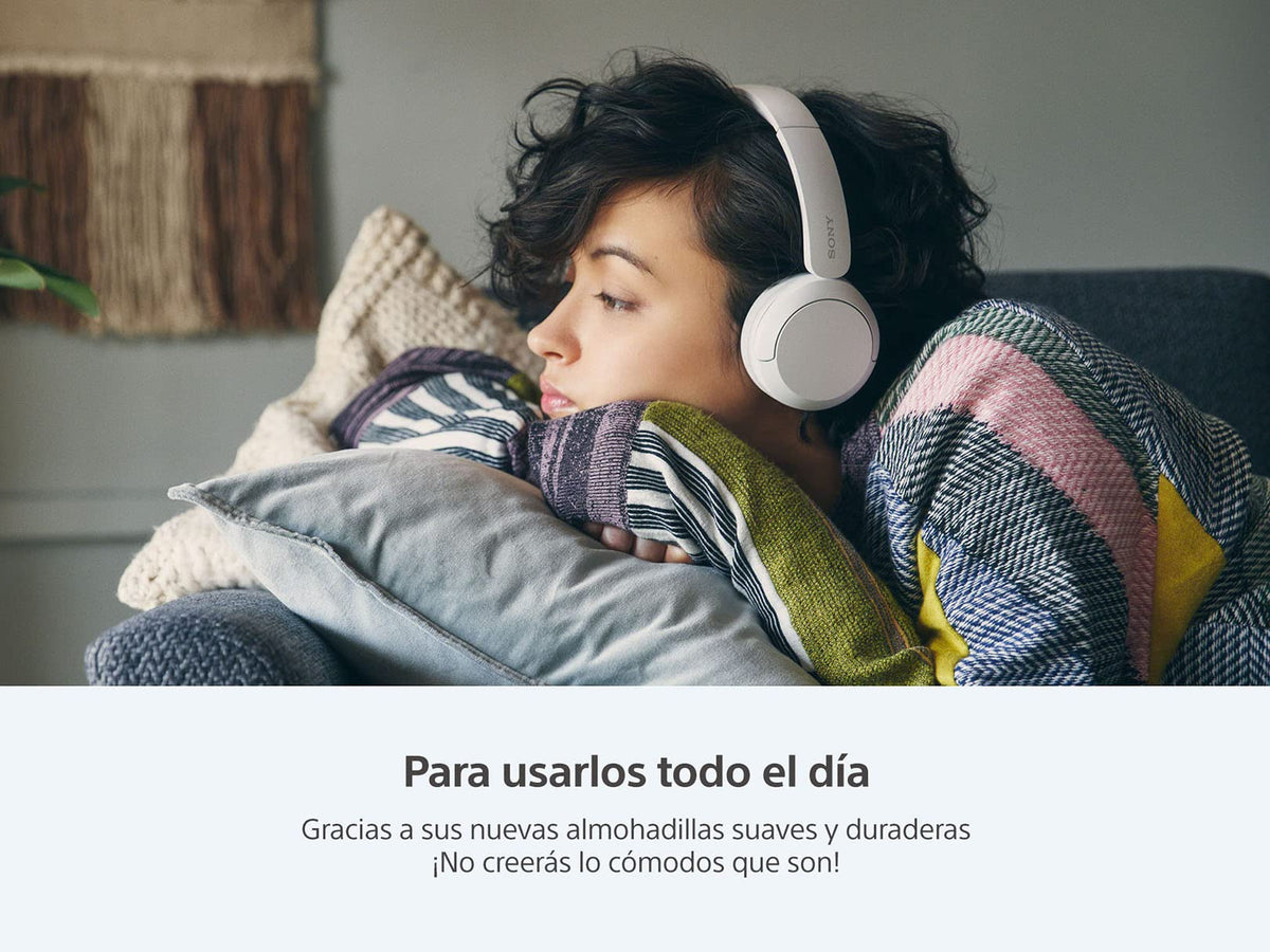 Sony WH-CH520 beige long battery life supports extended wireless listening.