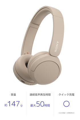 Sony WH-CH520 earcup cushion close-up showing soft padding for comfort
