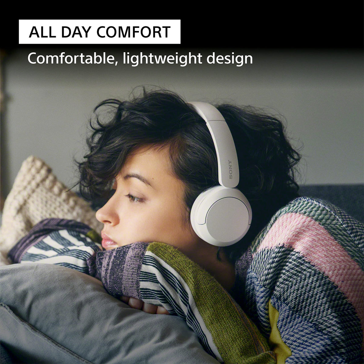 Sony WH-CH520 folded flat demonstrating compact travel-friendly portability