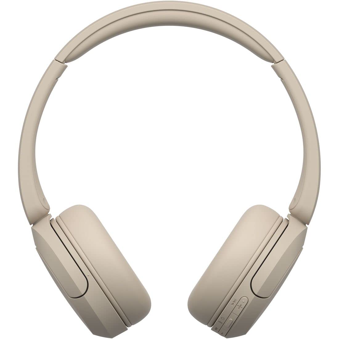 Sony WH-CH520 front view showing slim beige design and easy portability