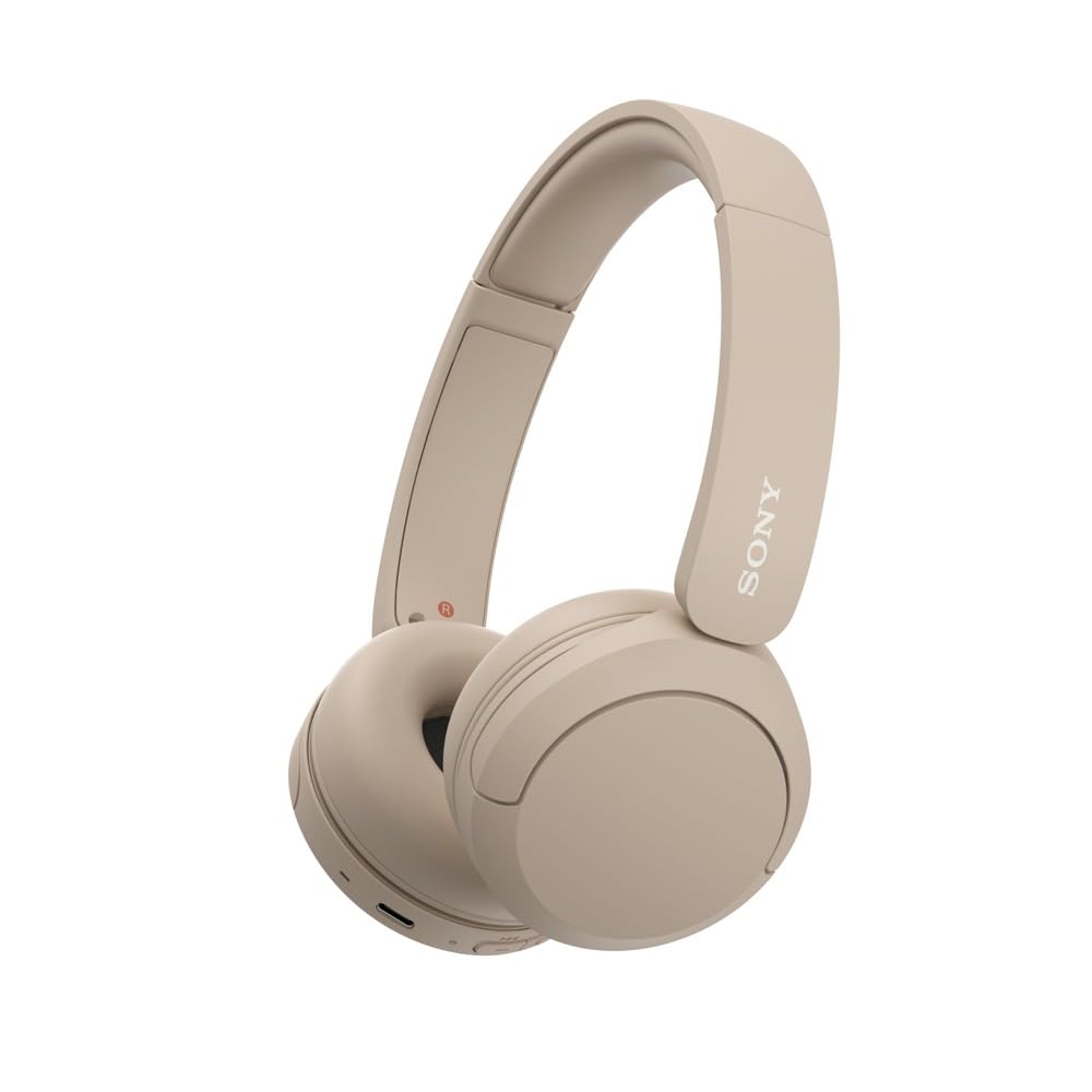 Sony WH-CH520 front view in cappuccino showing sleek on-ear design and everyday style benefit