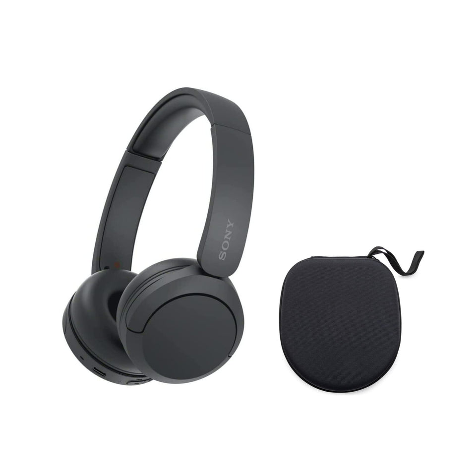 Sony WH‑CH520 front view showing slim on‑ear design and travel readiness