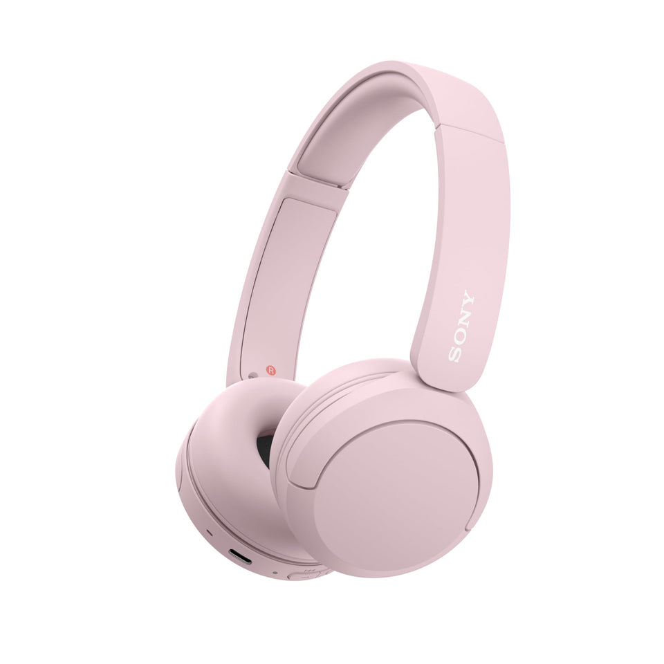 Sony WH-CH520 pink front view showing sleek design and wearable comfort