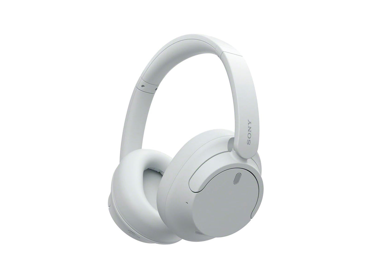 Sony WH-CH720N front view in white showing sleek design and comfortable fit