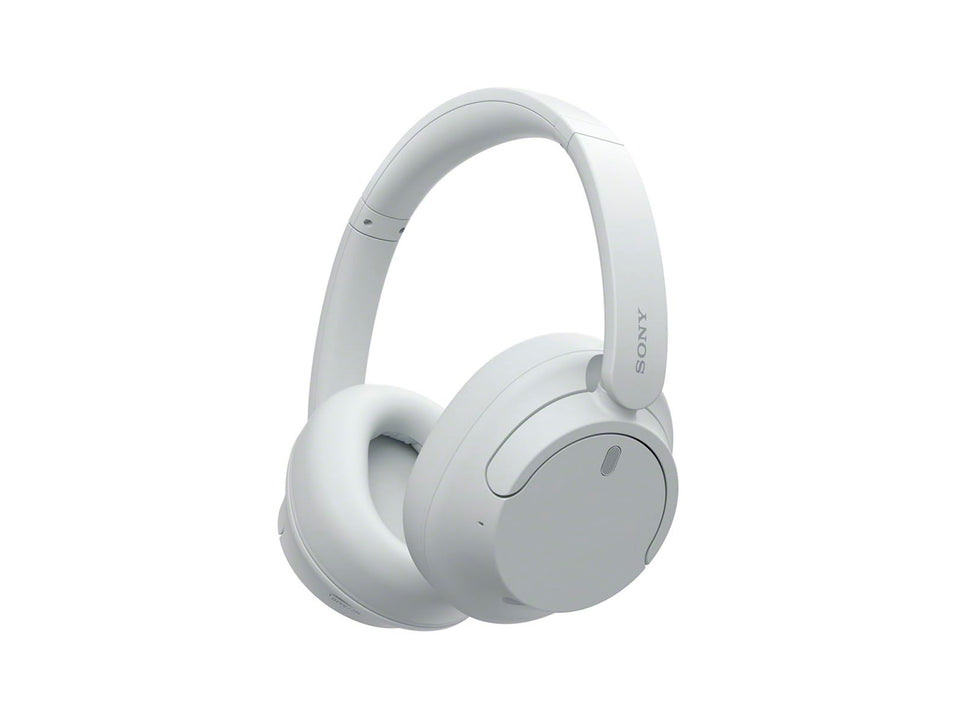 Sony WH-CH720N front view in white showing sleek design and comfortable fit