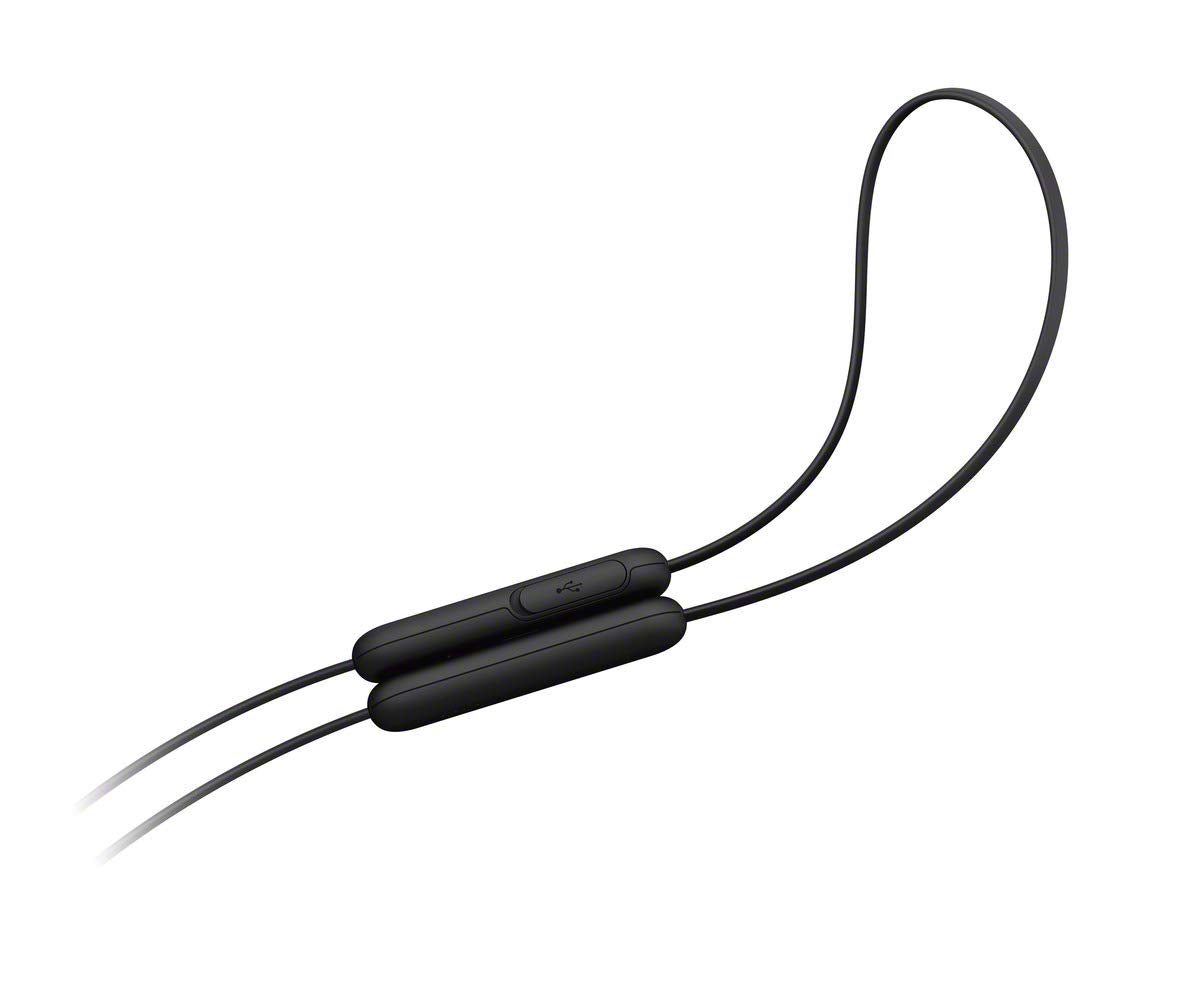 Sony WI-C200 worn by commuter demonstrating hands-free convenience