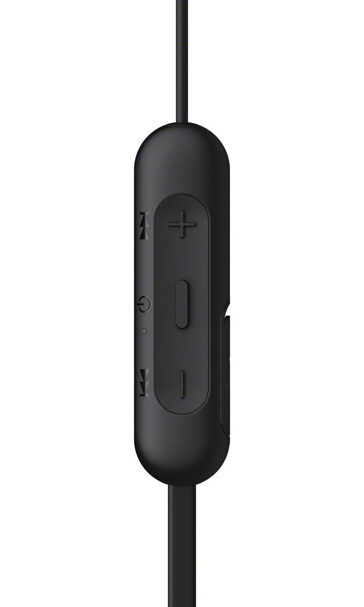 Sony WI-C200 inline controls closeup showing easy playback and call control