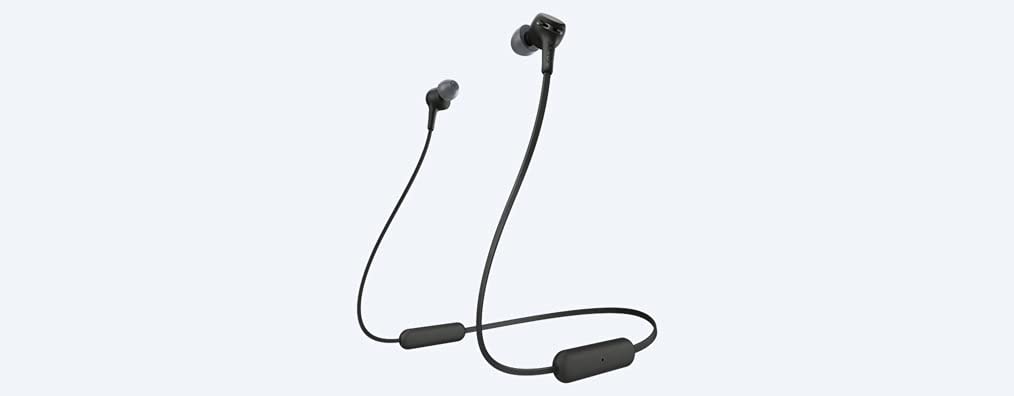 Sony WI-XB400 earbud close-up highlighting driver detail and clear sound