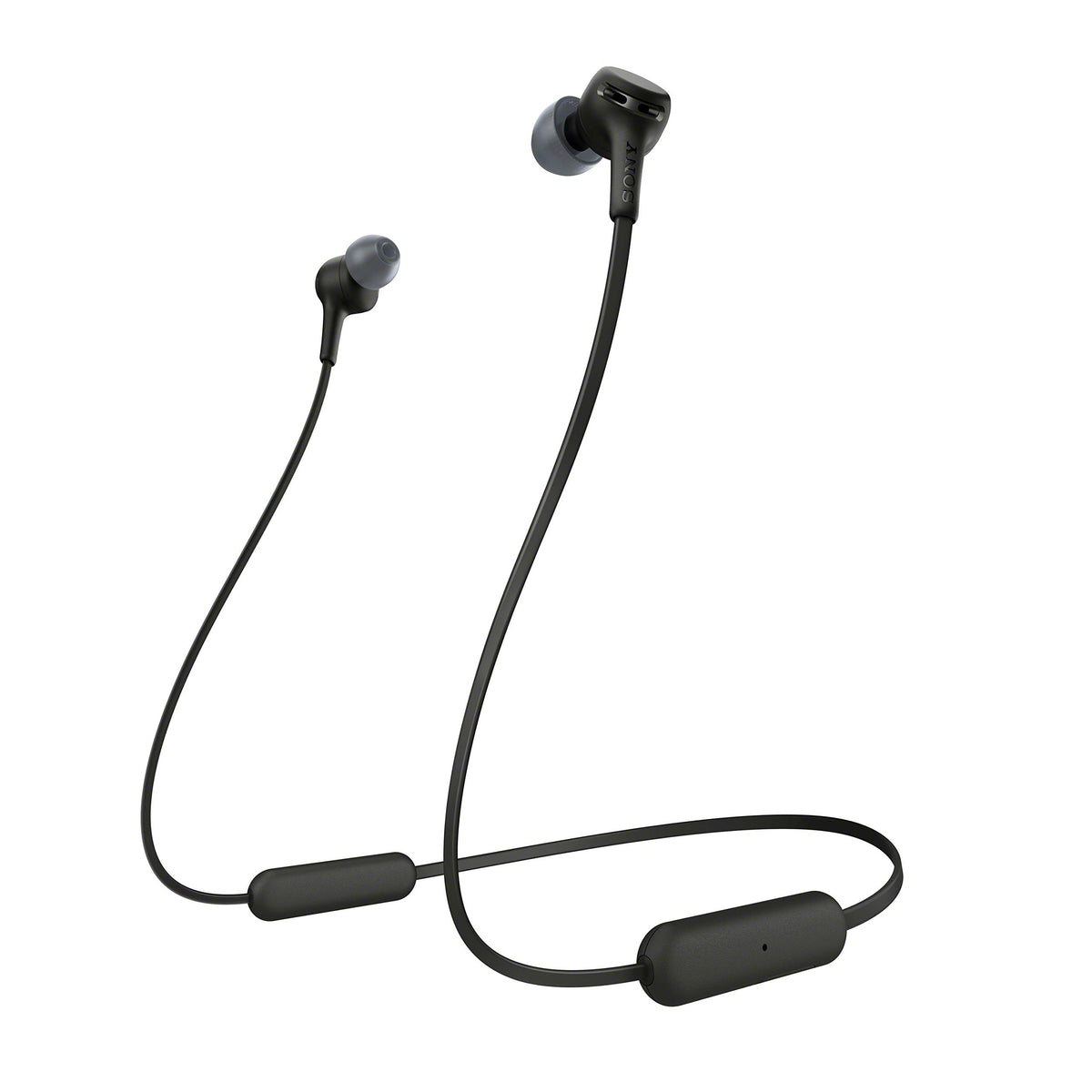 Sony WI-XB400 front view showing neckband and earbuds for comfortable wear