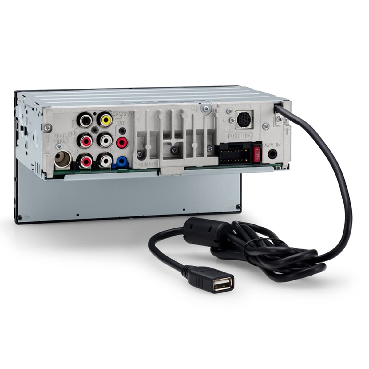 Sony XAV-AX3200 rear A/V input enables external video or audio connections.