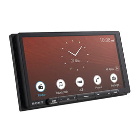 Sony XAV-AX6000 compact rear chassis simplifies dashboard installation.
