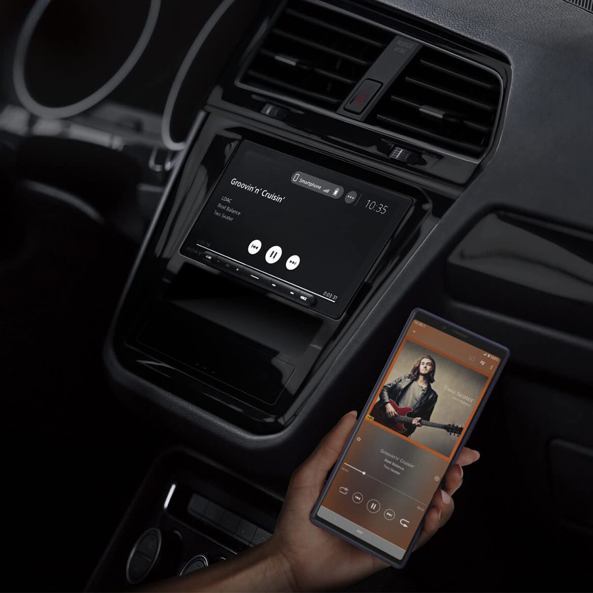 Sony XAV-AX6000 wireless CarPlay and Android Auto access.