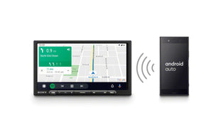 Sony XAV-AX4000 wireless CarPlay Android Auto enables hands-free control and app access