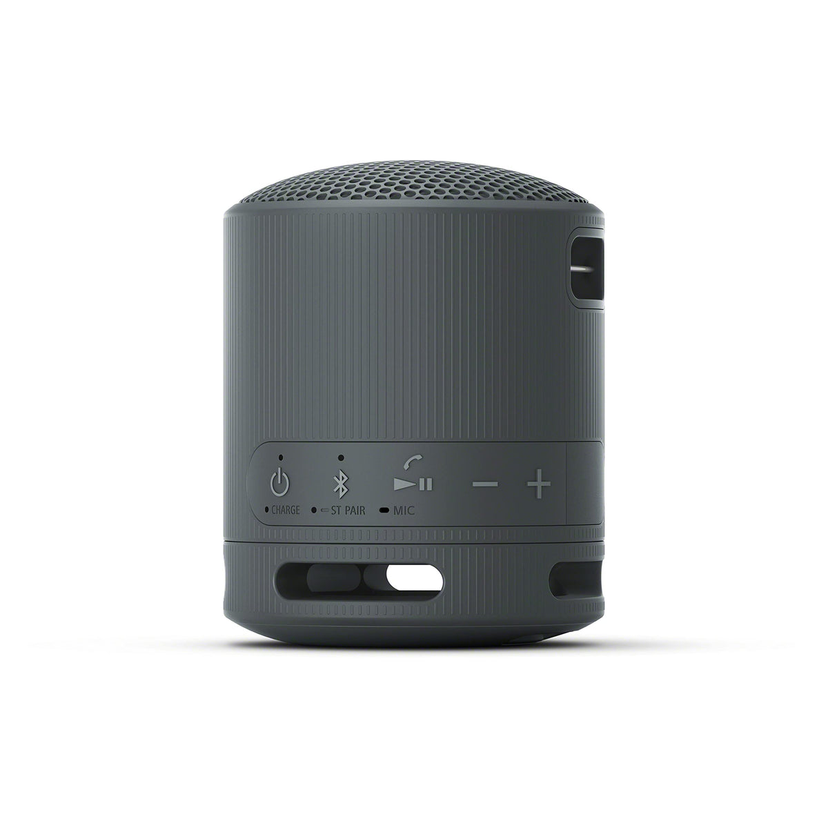 Sony SRS-XB100 clipped to backpack, durable and dustproof for adventures