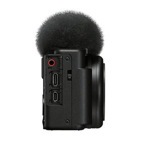 Sony ZV-1F 3-Capsule mic with wind screen improves voice clarity