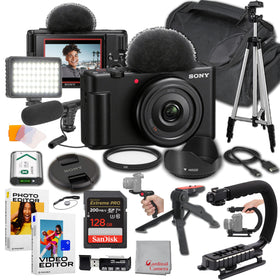 Sony ZV-1F camera body shown in compact form ideal for on-the-go vlogging